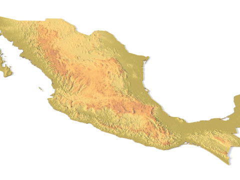 Peta Topografi Meksiko untuk Pencetakan 3D Ukiran CNC Model Cetak 3D