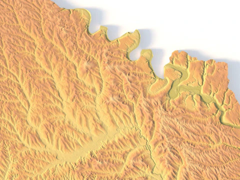 Moldova Topographic Map for 3D Printing CNC Carving 3D Print Model