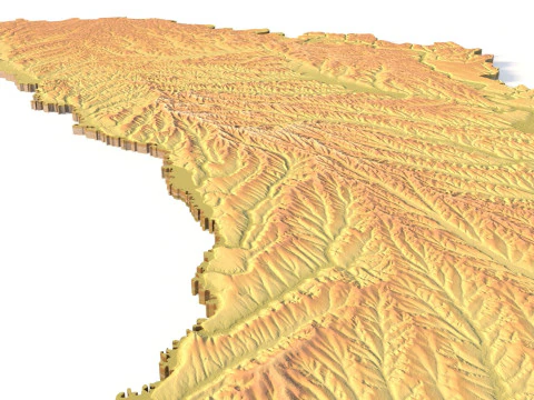 Moldova Topographic Map for 3D Printing CNC Carving 3D Print Model