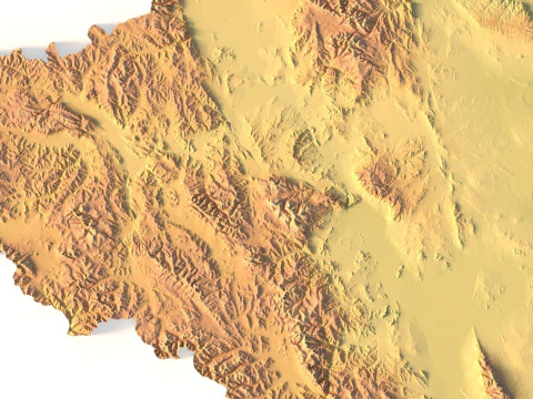 Mongolia Topographic Map for 3D Printing CNC Carving 3D Print Model