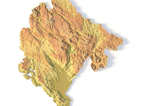 Topografische Karte von Montenegro f&uuml;r 3D-Druck, CNC-Schnitzerei 3D Druckmodell