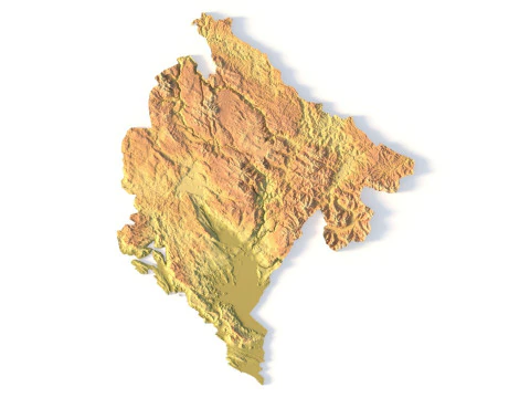 Montenegro Topographic Map for 3D Printing CNC Carving 3D Print Model