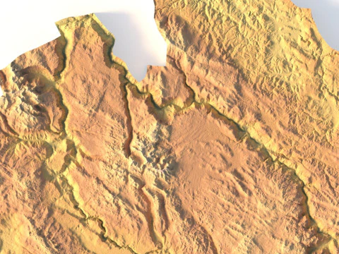 Montenegro Topographic Map for 3D Printing CNC Carving 3D Print Model