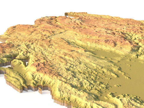 Montenegro Topographic Map for 3D Printing CNC Carving 3D Print Model