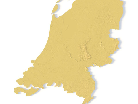 Mappa topografica dei Paesi Bassi per la stampa 3D di intaglio CNC Modello di stampa 3D