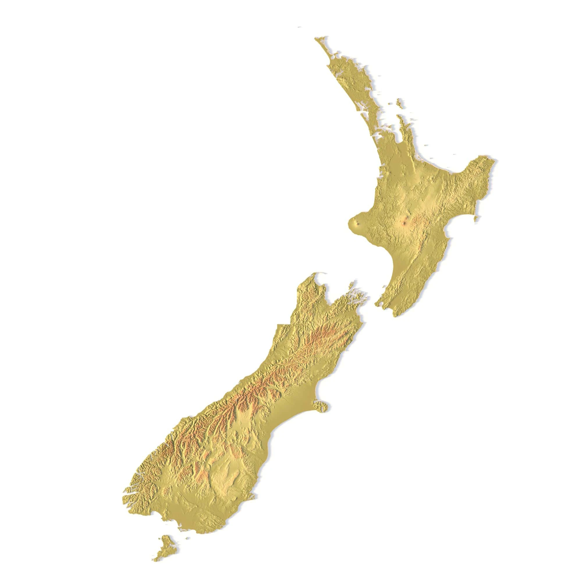 Topographic map New Zealand STL model 3D Print Model .c4d .max .obj .3ds .fbx .stl .blend