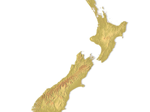 Carta topografica modello STL della Nuova Zelanda Modello di stampa 3D