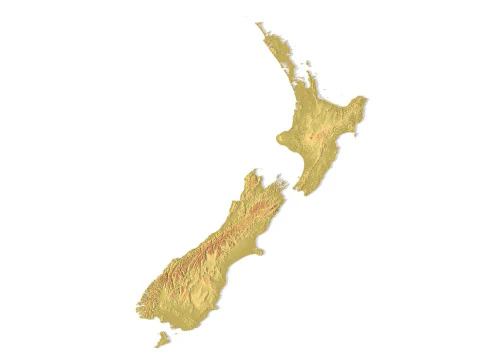 Topographic map New Zealand STL model 3D Print Model