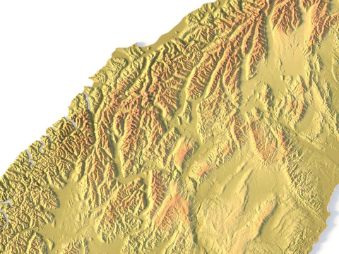 Topographic map New Zealand STL model 3D Print Model