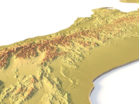 Topographic map New Zealand STL model 3D Print Model