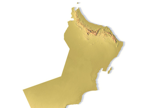 Mappa topografica dell'Oman per la stampa 3D di intaglio CNC Modello di stampa 3D