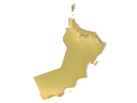 Mappa topografica dell'Oman per la stampa 3D di intaglio CNC Modello di stampa 3D