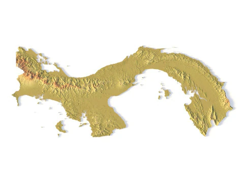 Mapa topogr&aacute;fico do Panam&aacute; para impress&atilde;o 3D escultura CNC Modelo de Impressão 3D