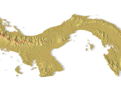 Panama Topographic Map for 3D Printing CNC Carving 3D Print Model
