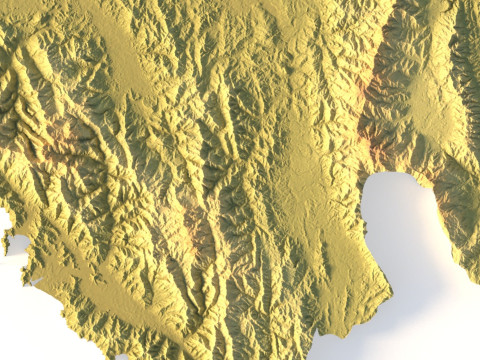 Peta Topografi Panama untuk Pencetakan 3D Ukiran CNC Model Cetak 3D