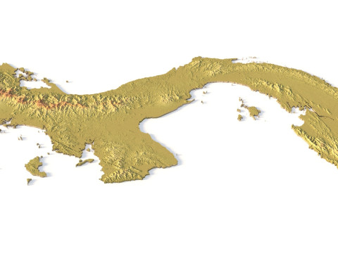 Peta Topografi Panama untuk Pencetakan 3D Ukiran CNC Model Cetak 3D