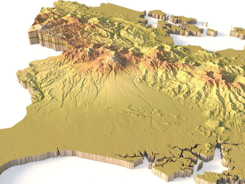 Panama Topographic Map for 3D Printing CNC Carving 3D Print Model