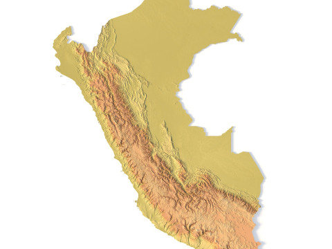 Mappa topografica del Per&ugrave; per la stampa 3D di intaglio CNC Modello di stampa 3D