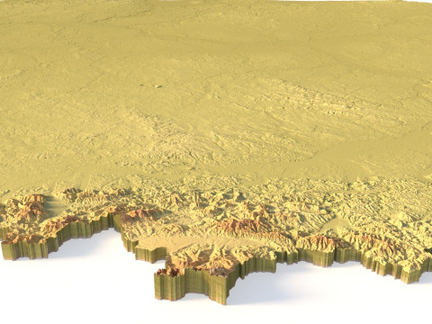 Mappa topografica della Polonia per la stampa 3D di intaglio CNC Modello di stampa 3D