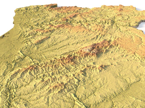 Portugal Topographic Map for 3D Printing CNC Carving 3D Print Model
