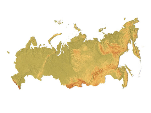 Mappa topografica della Russia per la stampa 3D di intaglio CNC Modello di stampa 3D