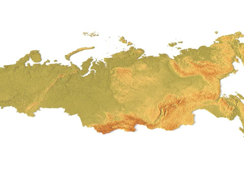 Russia Topographic Map for 3D Printing CNC Carving 3D Print Model