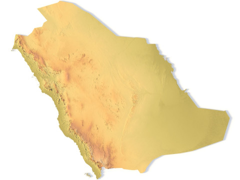 Mappa topografica dell'Arabia Saudita per la stampa 3D di intaglio CNC Modello di stampa 3D