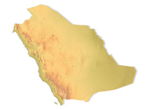 Saudi Arabia Topographic Map for 3D Printing CNC Carving 3D Print Model