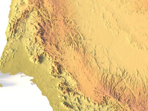 Saudi Arabia Topographic Map for 3D Printing CNC Carving 3D Print Model