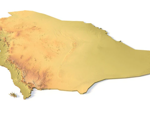 Saudi Arabia Topographic Map for 3D Printing CNC Carving 3D Print Model