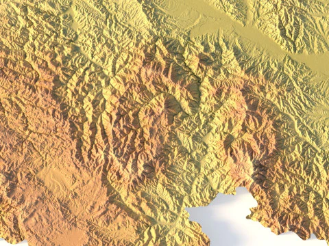 Serbia Topographic Map for 3D Printing CNC Carving 3D Print Model
