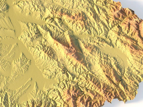 Serbia Topographic Map for 3D Printing CNC Carving 3D Print Model