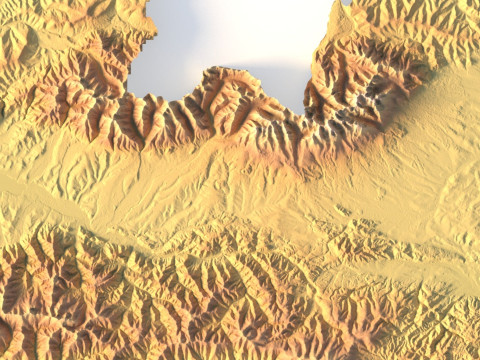 Peta Topografi Slowakia untuk Pencetakan 3D Ukiran CNC Model Cetak 3D
