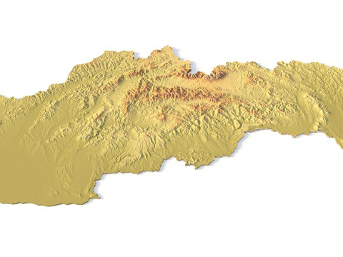 Peta Topografi Slowakia untuk Pencetakan 3D Ukiran CNC Model Cetak 3D