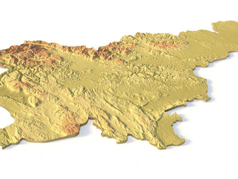 Slovenia Topographic Map for 3D Printing CNC Carving 3D Print Model