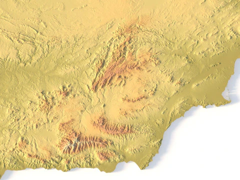 Spain Topographic Map for 3D Printing CNC Carving 3D Print Model
