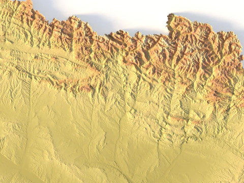 Spain Topographic Map for 3D Printing CNC Carving 3D Print Model