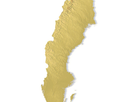 Model STL Peta Topografi Swedia untuk Pencetakan 3D CNC Model Cetak 3D