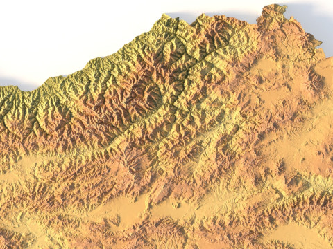 Mappa topografica della Turchia per la stampa 3D di intaglio CNC Modello di stampa 3D