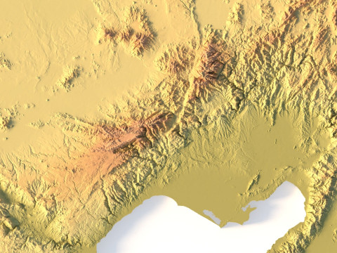 Mappa topografica della Turchia per la stampa 3D di intaglio CNC Modello di stampa 3D