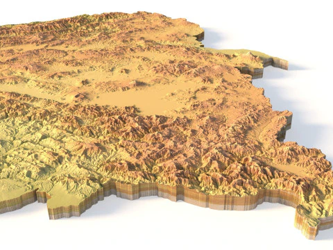Turkey Topographic Map for 3D Printing CNC Carving 3D Print Model