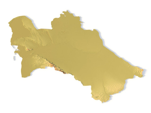 Mappa topografica del Turkmenistan per la stampa 3D di intaglio CNC Modello di stampa 3D