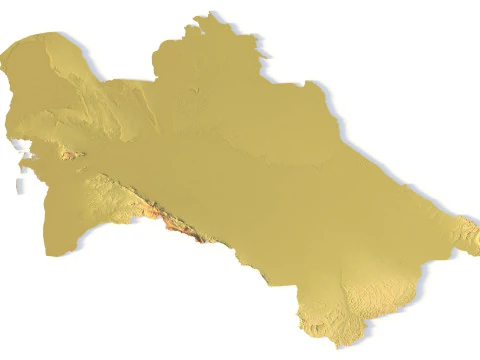 Turkmenistan Topographic Map for 3D Printing CNC Carving 3D Print Model