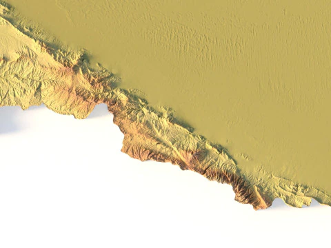 Turkmenistan Topographic Map for 3D Printing CNC Carving 3D Print Model