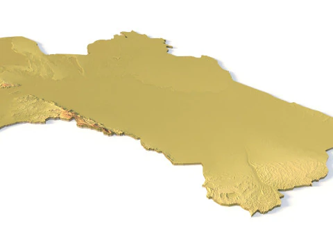 Turkmenistan Topographic Map for 3D Printing CNC Carving 3D Print Model