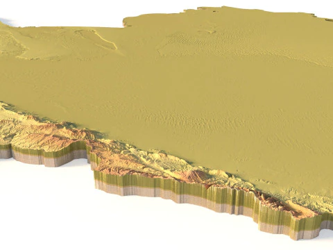 Turkmenistan Topographic Map for 3D Printing CNC Carving 3D Print Model