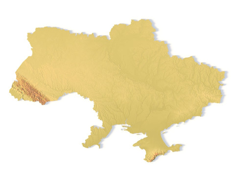 Mappa topografica dell'Ucraina per la stampa 3D di intaglio CNC Modello di stampa 3D