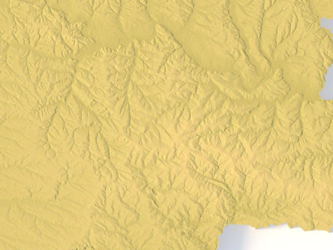 Ukraine Topographic Map for 3D Printing CNC Carving 3D Print Model