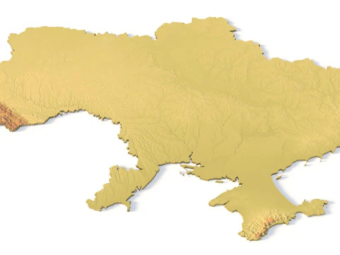 Ukraine Topographic Map for 3D Printing CNC Carving 3D Print Model