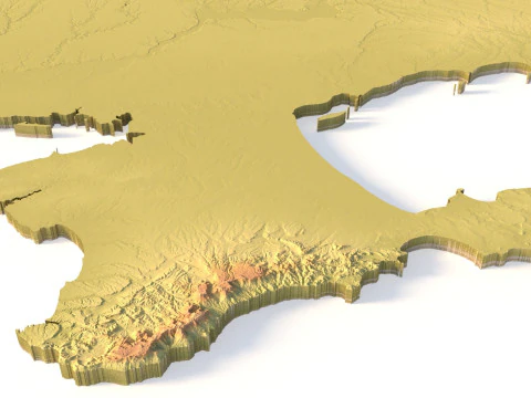 Ukraine Topographic Map for 3D Printing CNC Carving 3D Print Model
